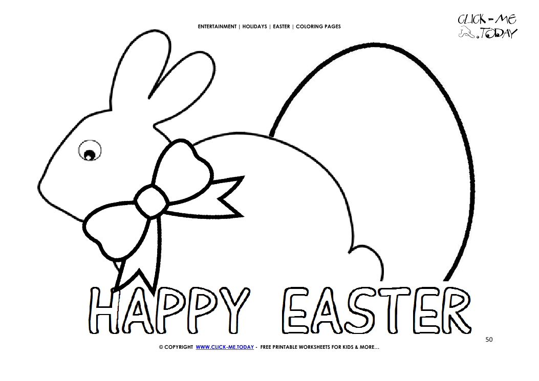 Easter Coloring Page: 50 Happy Easter bunnie and plain egg